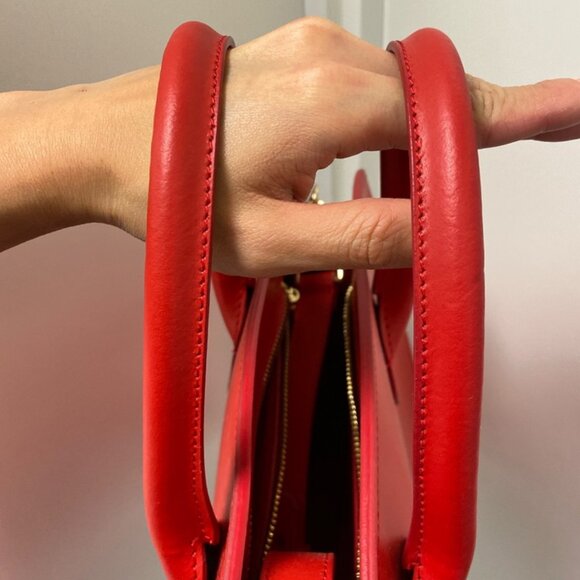 Teddy Blake Kate Stampatto 12" Italian Leather Handbag in Red, New without Tag - Picture 8 of 9